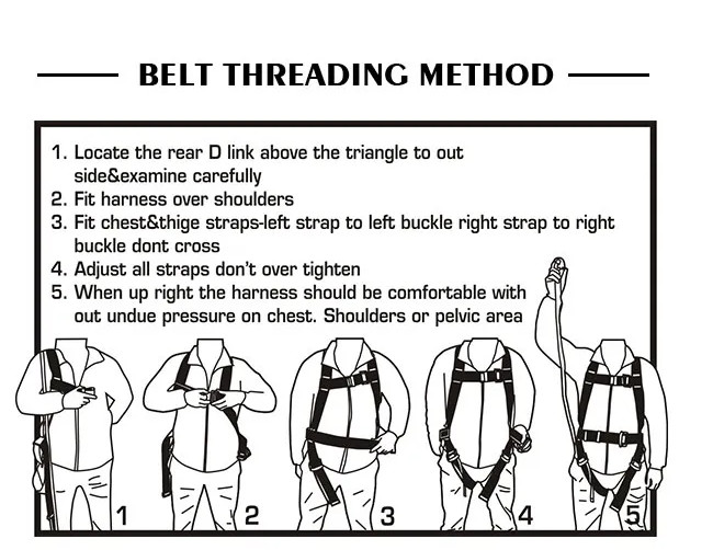 30mm Polyester Double Hooks Adjustable Safety Lanyard Roofing Fall Protection