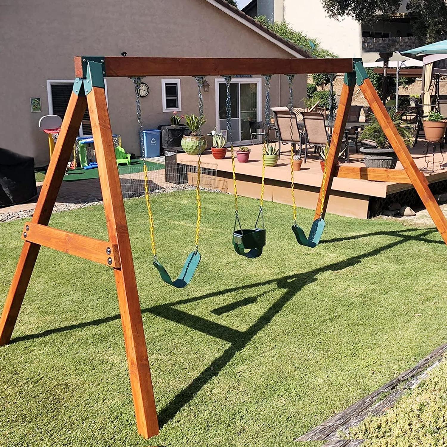 A-Frame 2 Brackets Green Coating Swing Set Bracket With Heavy Duty Mounting Hardware