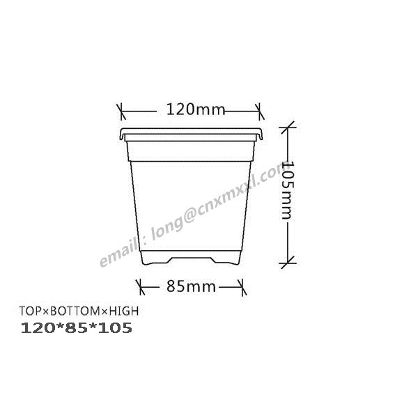 Greenhouse using plastic flower nursery pots double color flower pot from small to big