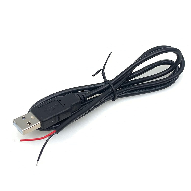 5V USB to Open Stripped Tinned Bare Wires End Pigtail Power Charger Cable for LED Strip Light Lamp