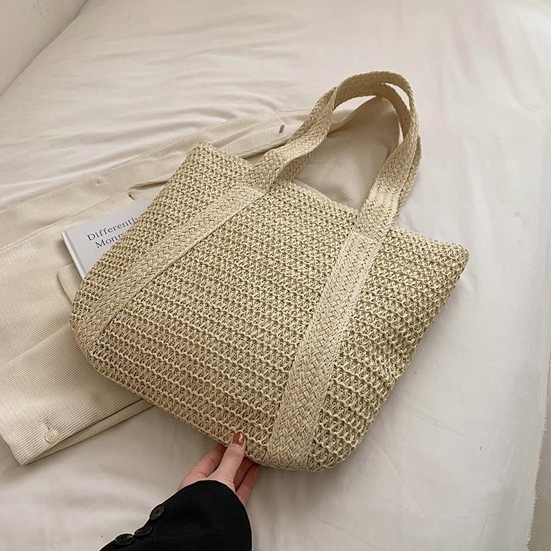 Straw Bags for Women Summer Beach Woven Tote Hobo Handbag Casual Straw Shoulder Bags for Travel Vocation