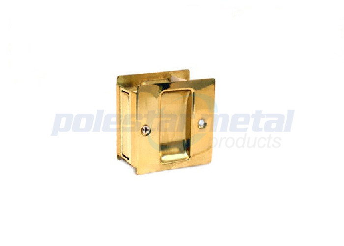 Modern Decorative Door Hardware Brushed Nickel Sliding Door Pull With Lock 82mm