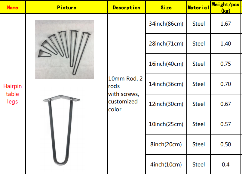 Heavy Duty Furniture Metal Legs Dining Hairpin Table Legs To Enhance Your DIY Projects