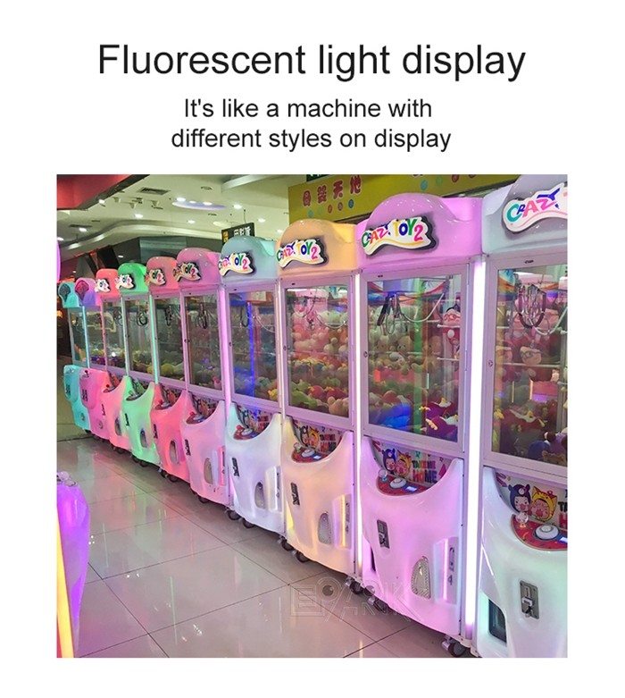 Amusement Park Coin Operated Crazy Toy 2 Doll Claw Machine Crane Machine