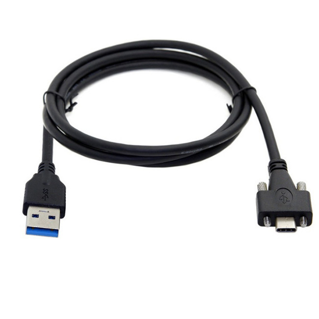 2m Type C To USB 3.0 Data Cable With Double Screw Fixing Lock Panel