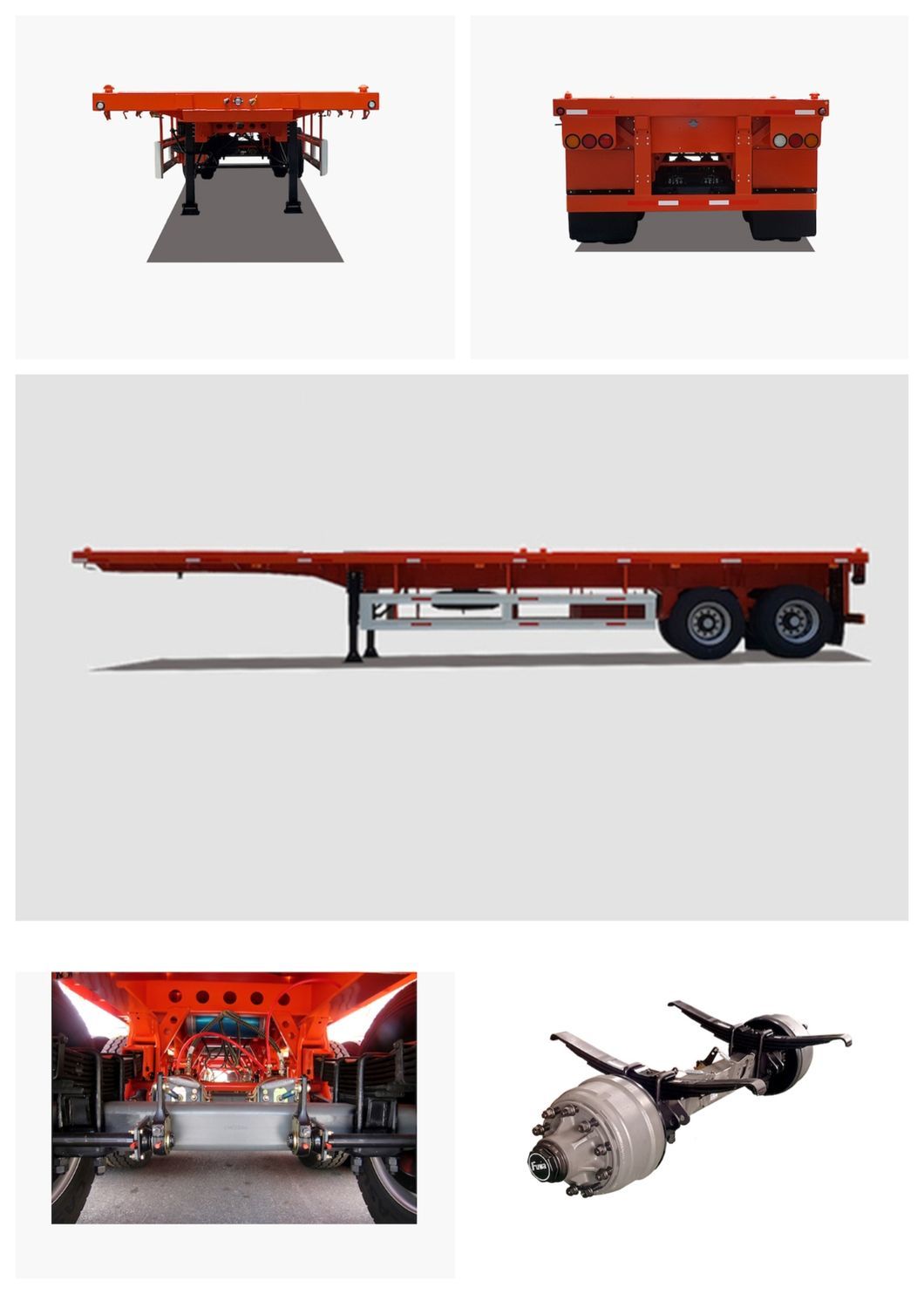 3 Axles 40FT Flatbed Semi-Trailer with BPW Axle 12t and Mechinical Suspension for Efficient Heavy Cargo Transportation