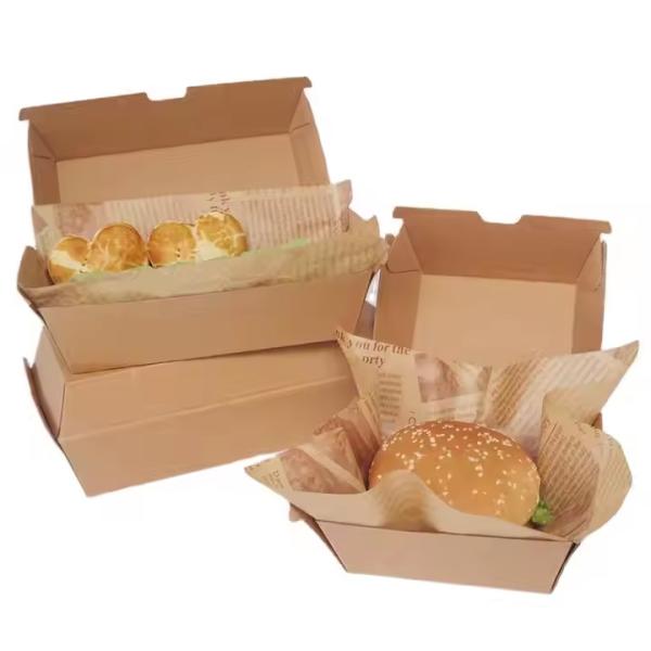 Customized Corrugated Cardboard Burger Packaging Box And Corrugated Food