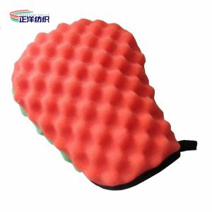 24x18cm Polyurethane Sponge Bumpy Surface Multi Color Microfiber Dusting Gloves