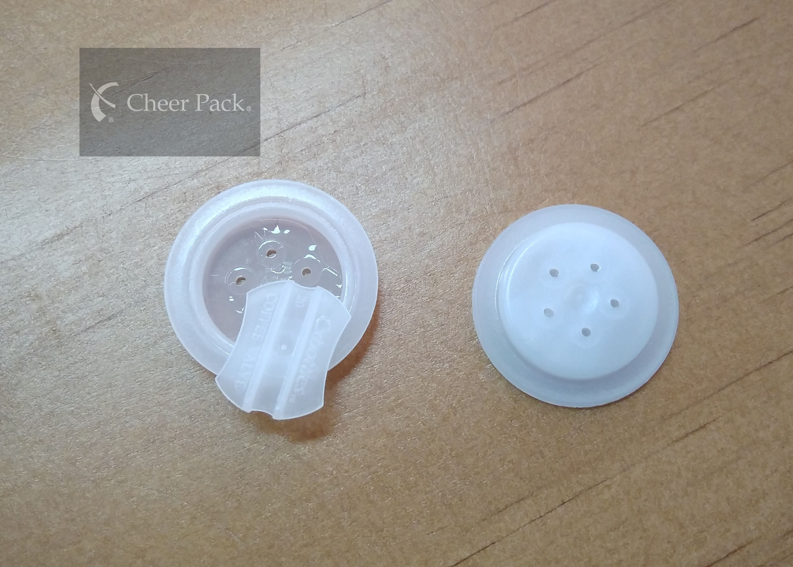 Plastic One Way Degassing Valve Five Holes 23mm Dia For Coffee Bean Bag