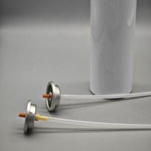 Smooth-acting Shaving foam valve for luxury shaving kits with ergonomic foam