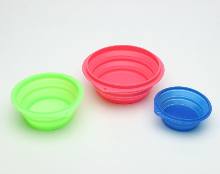 Colorful Silicone Dog Travel Water Bowl Eco - Friendly Customized Size