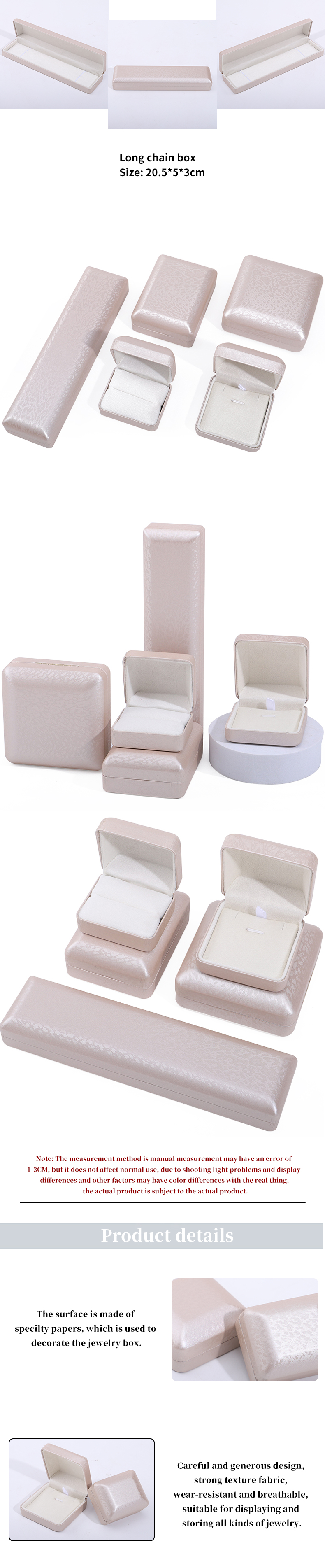 Customized Gold Leather Jewelry Box for Bracelet Necklace and Ring Storage Newest Style