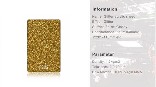 3-20mm Color Glitter Acrylic PMMA Sheets For Laser Cutting