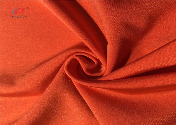 Semi Dull Orange Colour Polyester Spandex Fabric For Swimwear Underwear Leggings