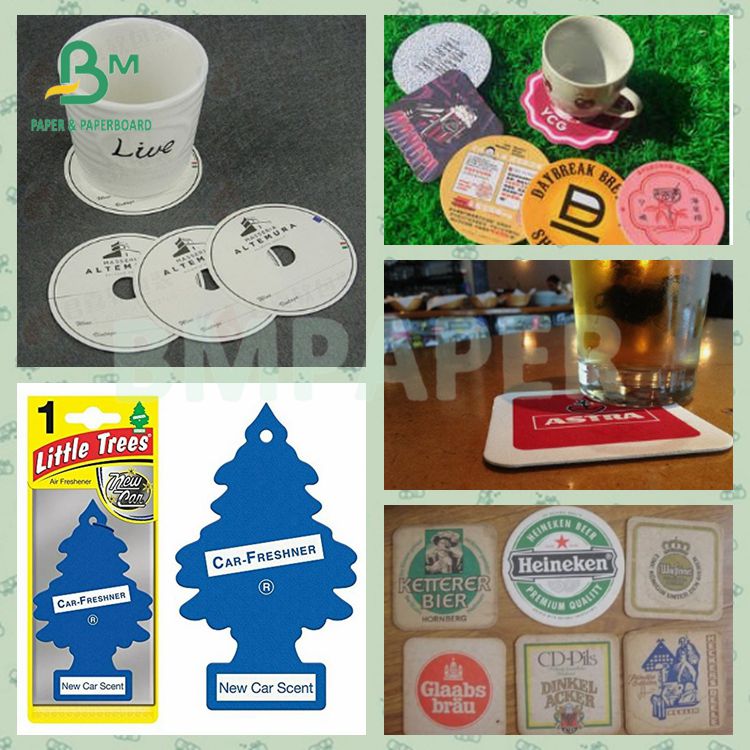 0.4mm 0.7mm Drink Coasters Air Refreshener White Absorbent Paper