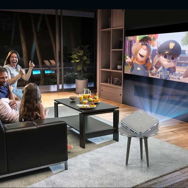 1Promise 65 Lumens DLP 4k Mini Smart Proyector BT 4.2 Android 9.0
