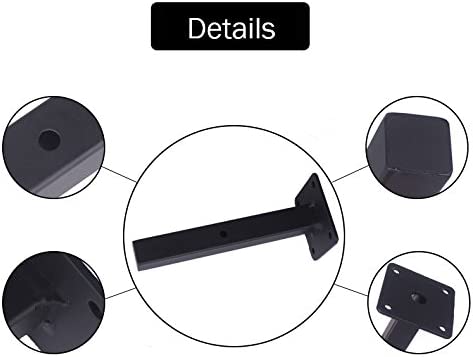 Customized Industrial Floating Shelf Bracket Wall Mounted Metal Shelving Supports in Black