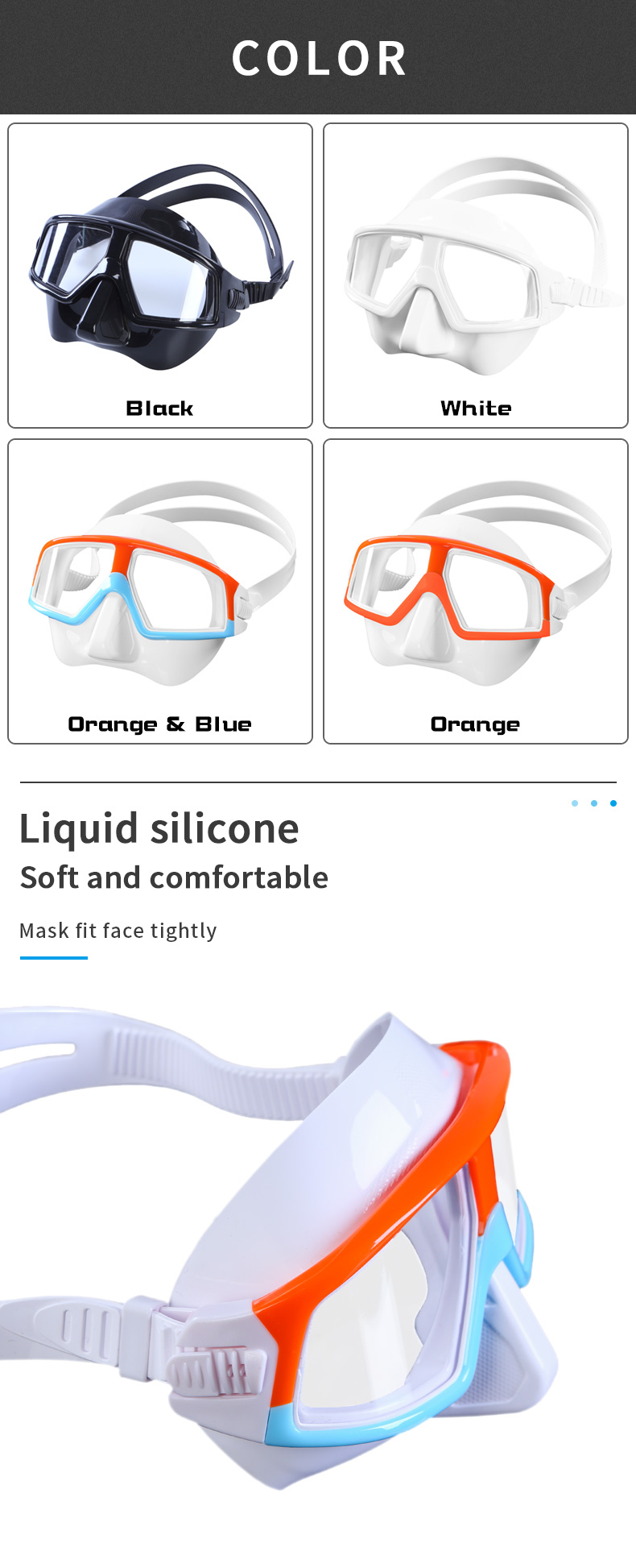 Low Volume Scuba Diving Equipment Set with Silicone Snorkel Mouthpiece Diving Mask