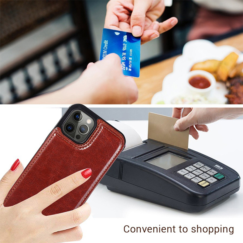 PU Leather Kickstand Phone Case Wallet with Card Slots and Lightweight Design