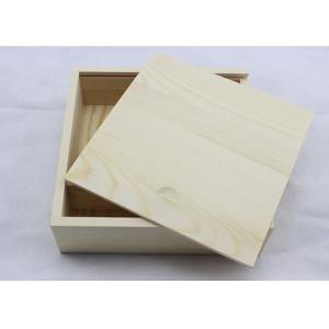 Natural Custom Unfinished Wooden Box , Processing Pine Storage Box With Lid