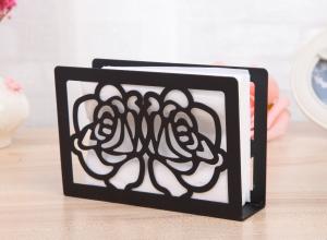 China Decorative Kitchen Table Napkin Holder Iron Tables Tissue Box ISO Approved on sale