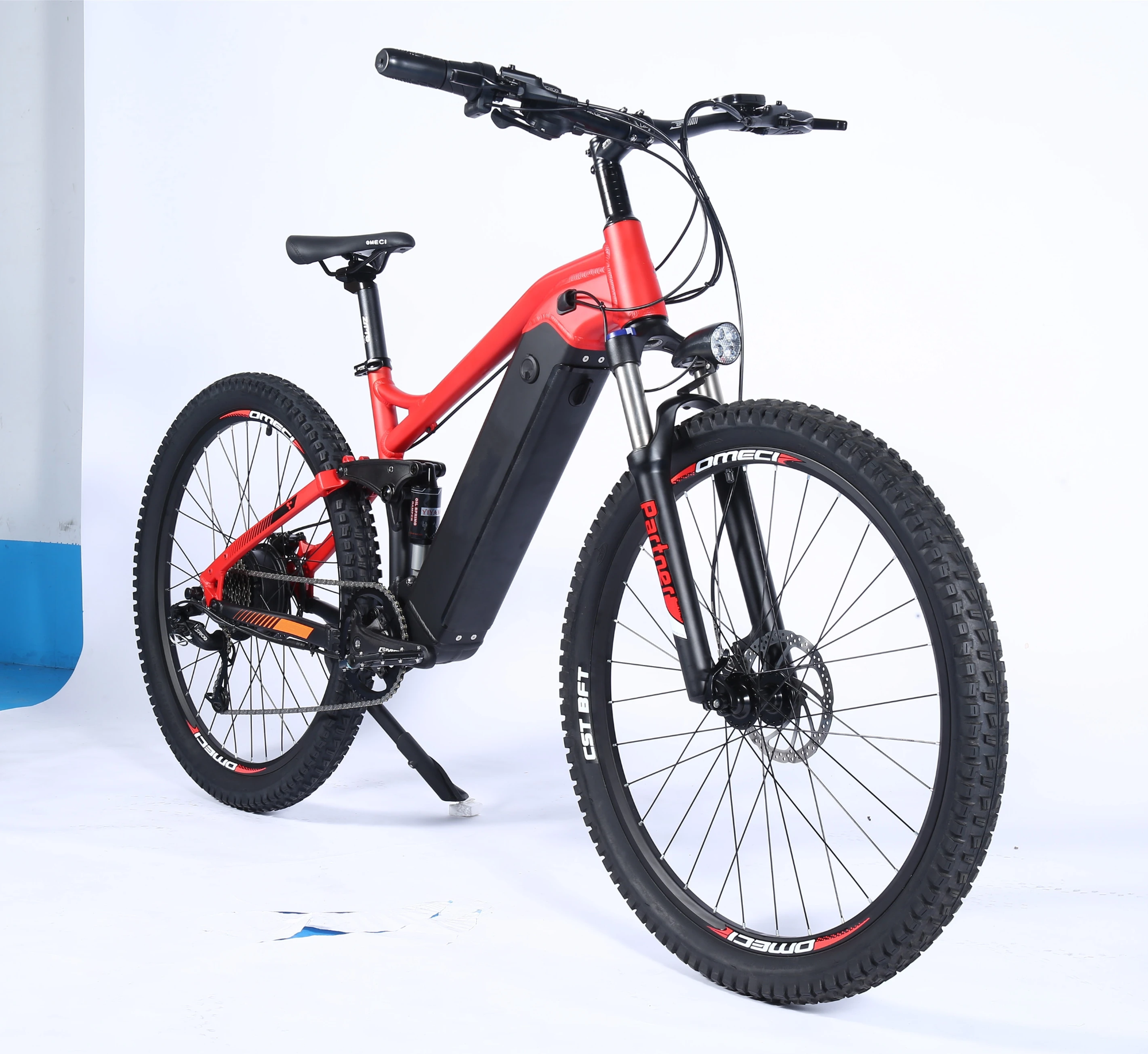 Full Suspension Adults Electric Hybrid Bike 27.5 Inch Double Hydraulic Disk Brakes