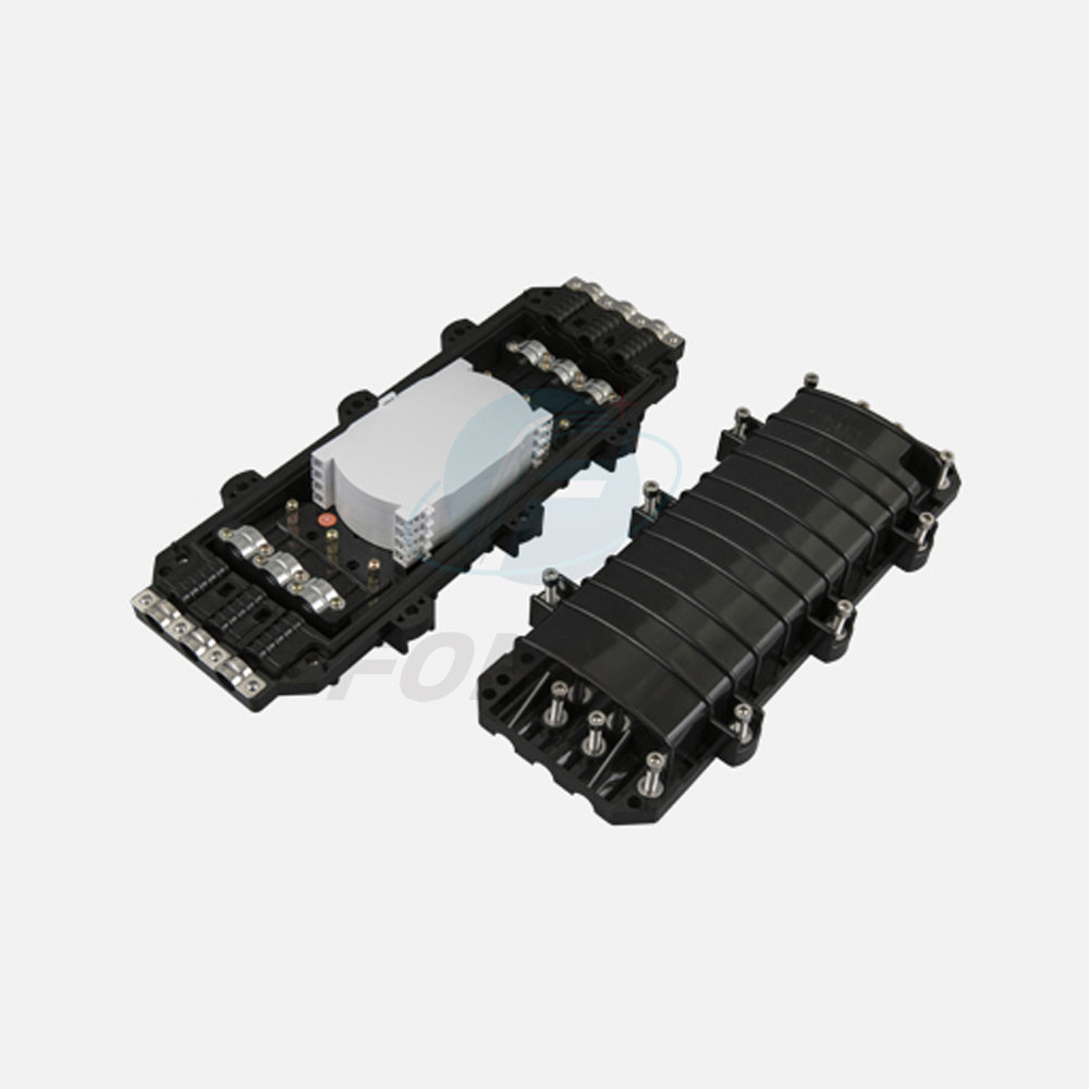 Factory supply Inline type OEM 48/96/144Cores 3 Inlet 3 Outlet Ports Fiber Optic Inline Splice Closure