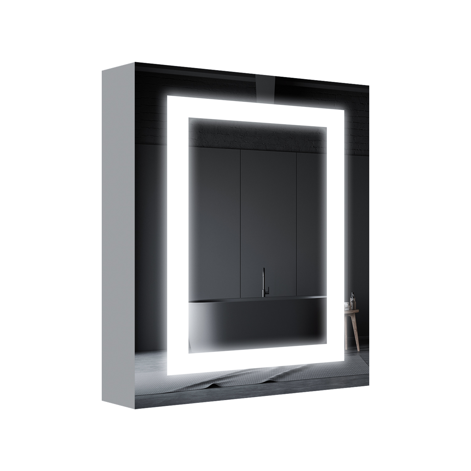 Modern Style Wall Mount Backlit Lighted LED Bathroom Vanity Mirrored Medicine Cabinet