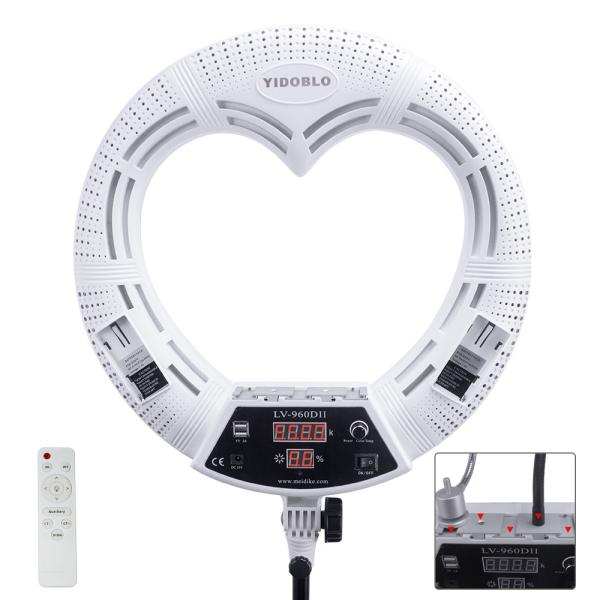 Digital 18inch LED Selfie Ring Light Heart Shaped 96 Watt Live Streaming youtube