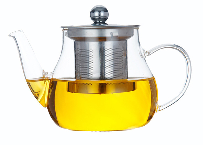 Handblown Heat Resistant Glass Teapot / Glass Loose Leaf Teapot