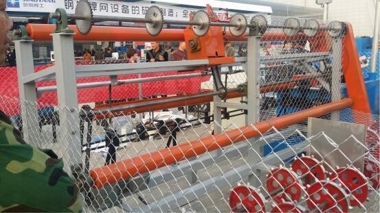 Blue And Green Full Automatic Chain Link Fence Machine For Double Wire And Single Wire