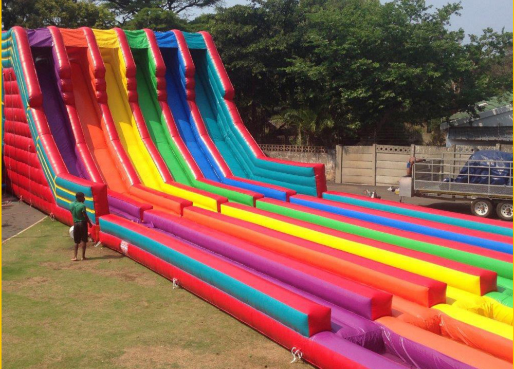 0.55mm Pvc Tarpaulin Commercal Inflatable Slide ，Super Six Slide For Garden