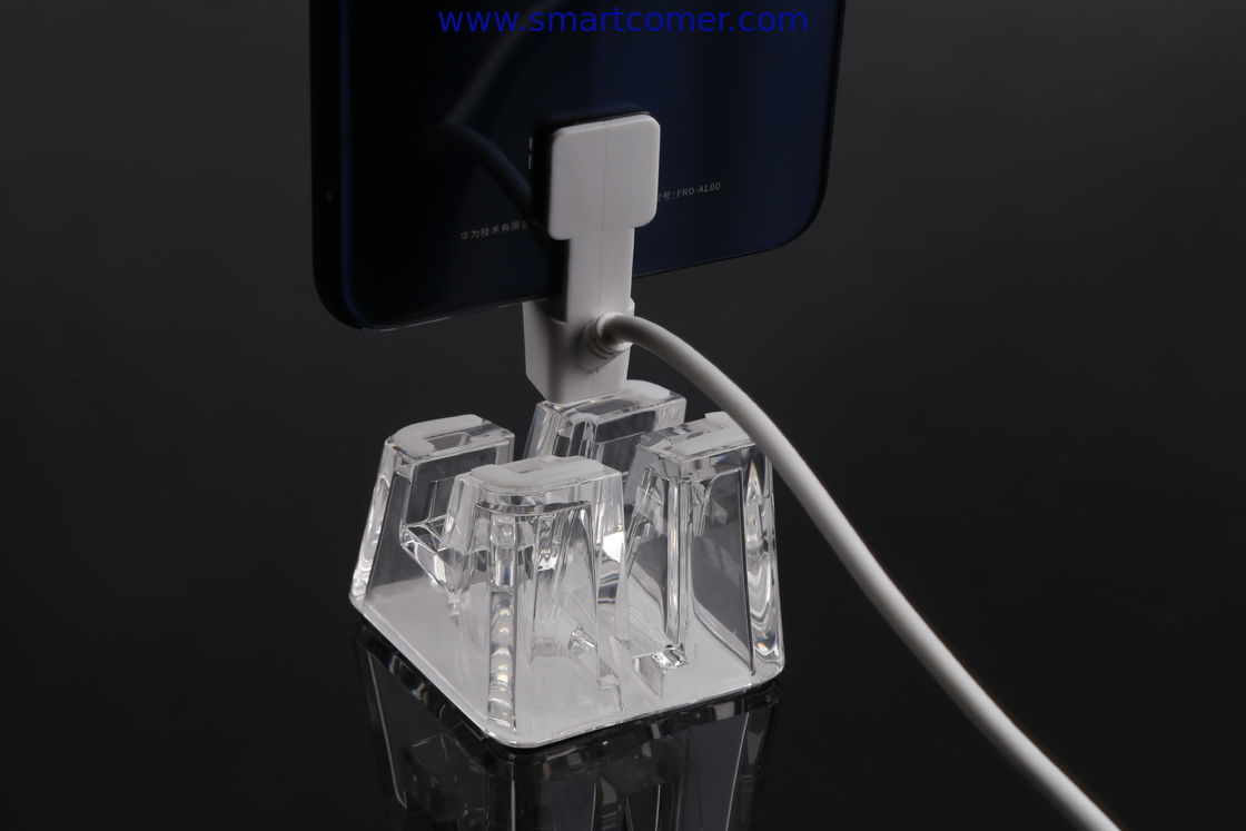 COMER security tablet acrylic display stands for retail shop with alarm sensor and charging cable