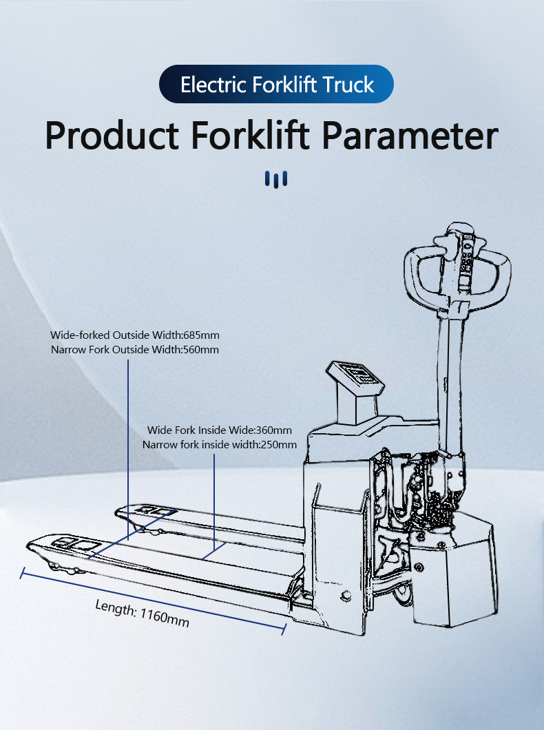Battery-Powered SOHE 1-3 Ton Narrow Electric Pallet Truck with Scale and LED Display