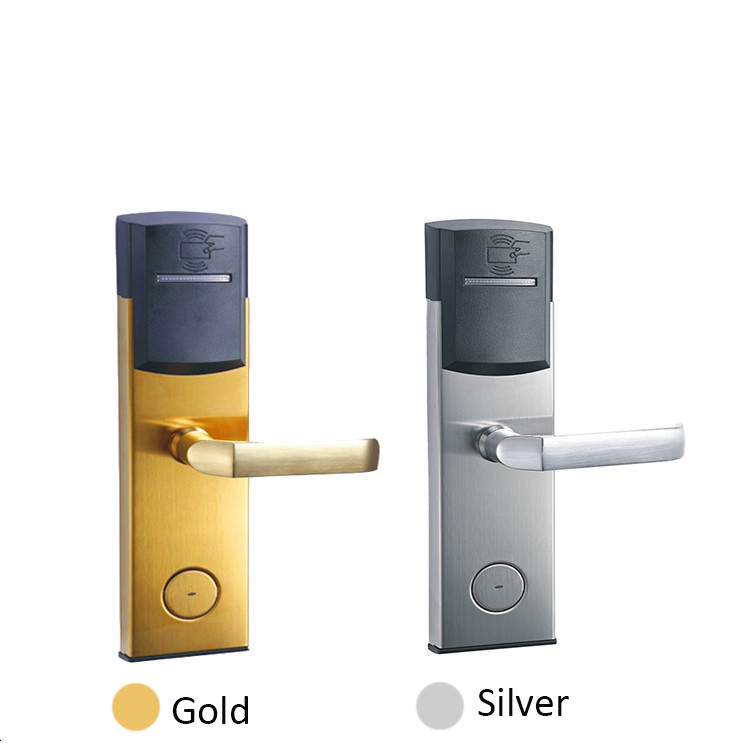RFID Electronic Key Card Locks DC6V FCC Stainless Steel For Hotel Room