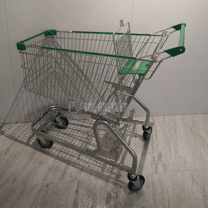 Heavy Duty Shopping Cart Trolley 125L Capacity 4 wheels Steel Material