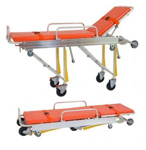  Ambulance Folding Patient Transport Stretchers Aluminum Loading With IV Pole Manufactures