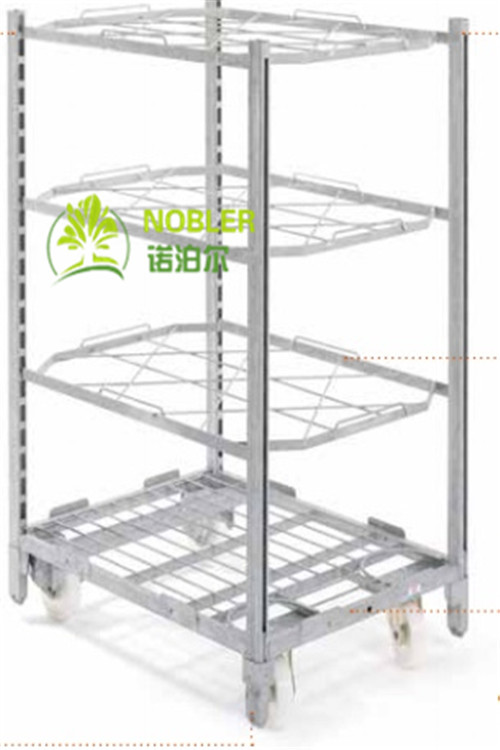 Metal Mesh Seedling Cart Danish Flower Cart With PP Wheel