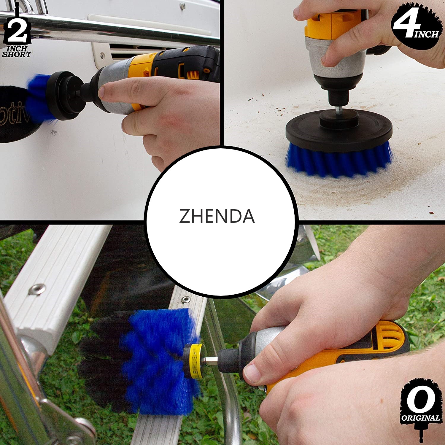 3Pcs PP Filament Power Scrubber Cleaning Kit For Bathroom Cleaning