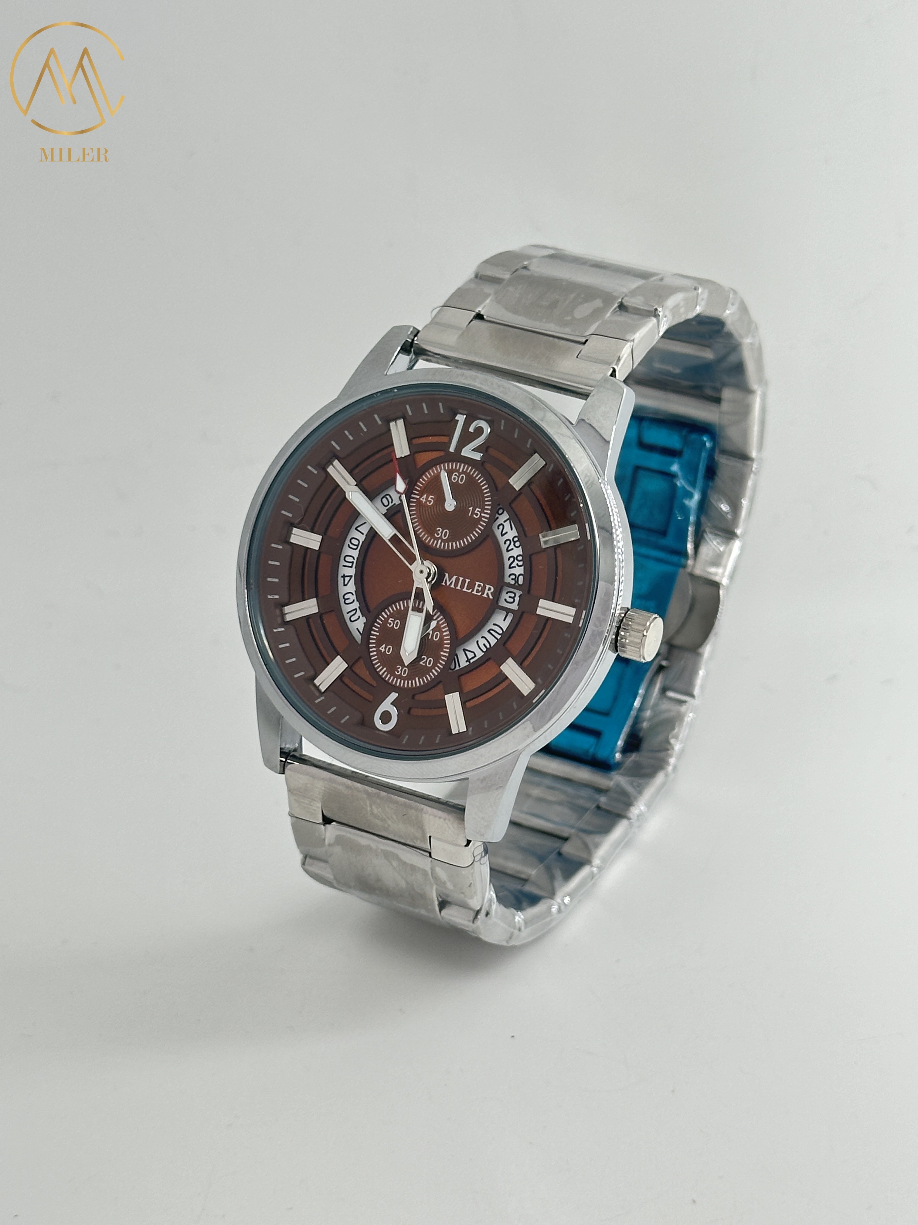 Fashion Stainless Steel Exquisite Calendar Quartz Waterproof Business Watch