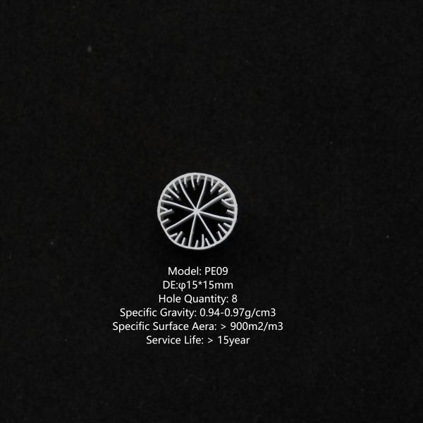 HDPE MBBR Biofilm Carrier with PH Range 5-15 High Specific Gravity and Void