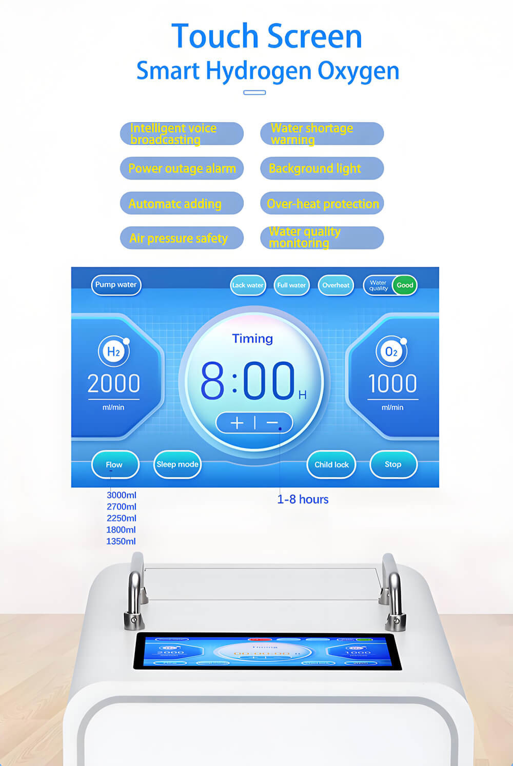 Doctor Hydrogen Inhalation Therapy Machine 3000ml Relieve Joint Pain Efficient Separation Membrane Technology WEIZI