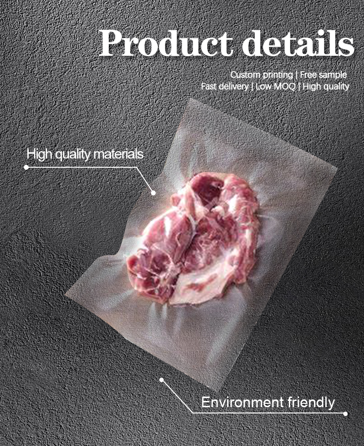 200 Micron Nylon Bag For Food Beef Pork Meat Fish Packaging Plastic Bags 2kg 5kg