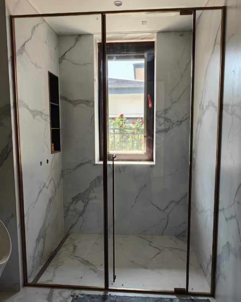 Square 304 Stainless Steel Shower Room Glass Door Partition, Bathroom Glass Door