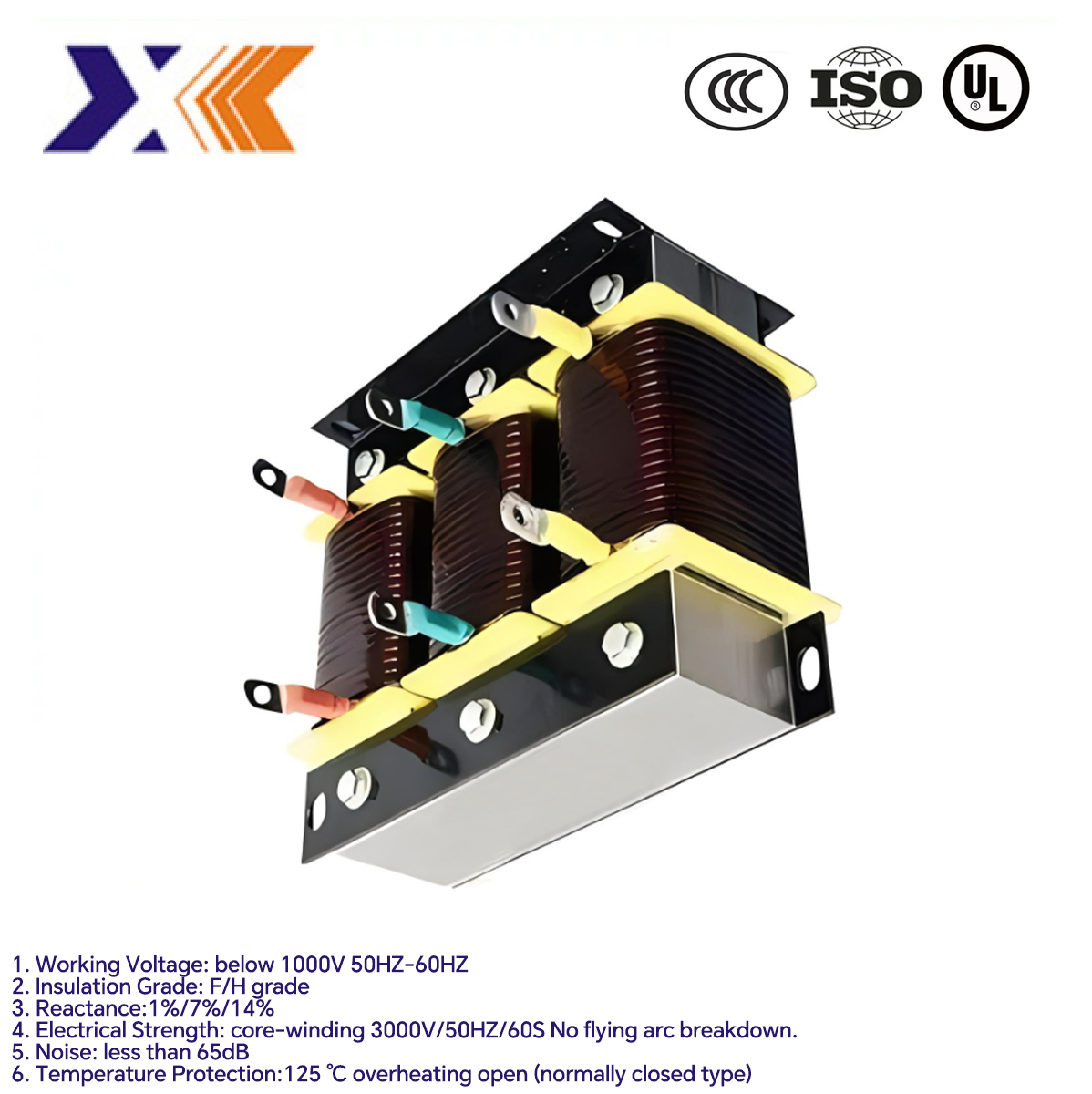 400V/690V Three Phase Copper Foil Winding Reactor for AC Filter Power Automatic Grade