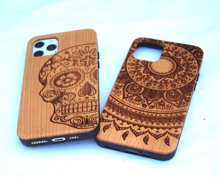 Personality Meets Functionality Real Wooden Hand Carved Wood Case for iPhone 14pro max