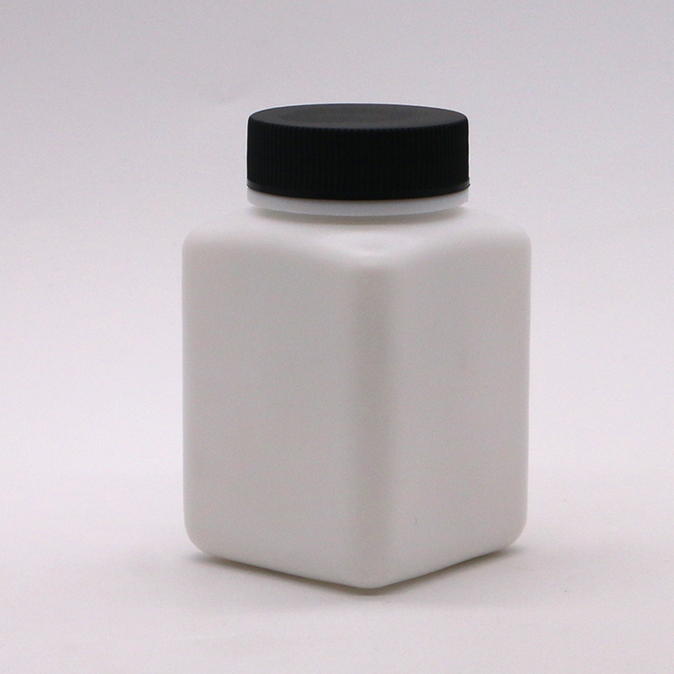 HDPE Collar Square Shape Customized Color Empty Pill Bottle for Solid Powder Medicine
