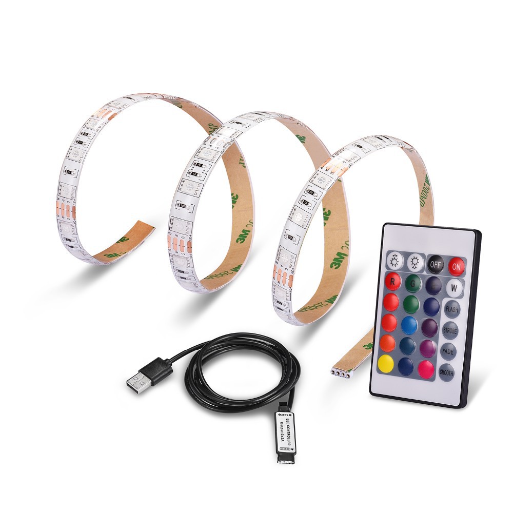 LED Luces Strip Lights USB Infrared Control 5050 SMD Flexible Waterproof 2835 Ribbon Diode TV Desk Background Luz LED RGB Tape
