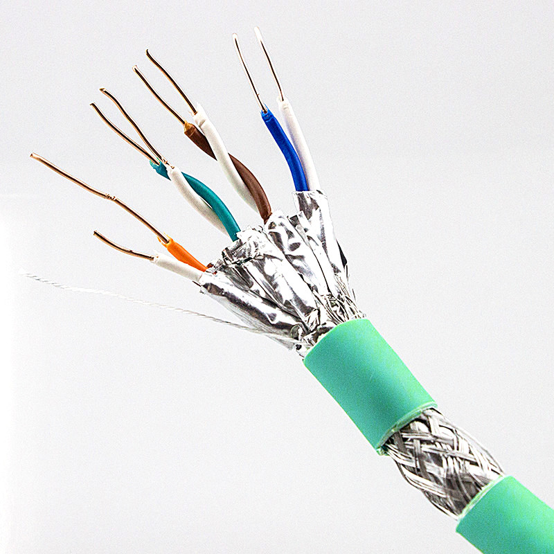 OEM Network Cat7 Lan Cable High Speed 20Gbps 24AWG BC S/FTP PVC Jacket 4 Pairs