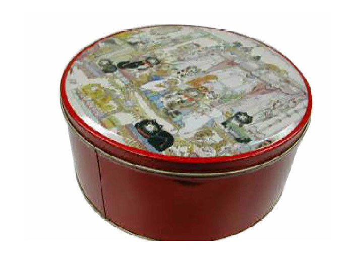 Custom Printed Coffee Tin Can , Round Food Grade Cylinder Tin Box